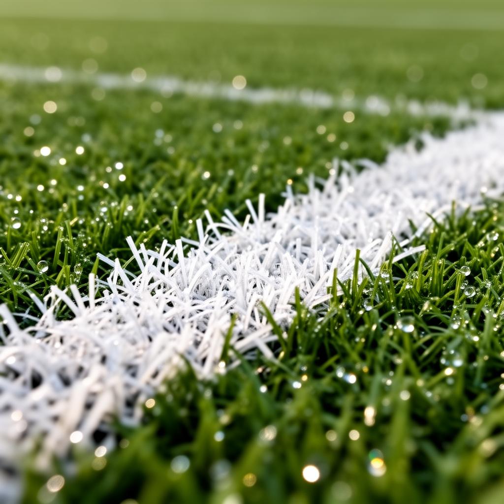 Close-up of football turf with yard line